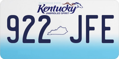 KY license plate 922JFE