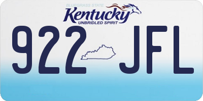 KY license plate 922JFL
