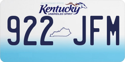 KY license plate 922JFM