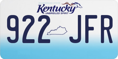 KY license plate 922JFR