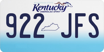 KY license plate 922JFS