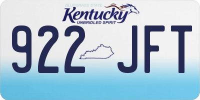 KY license plate 922JFT