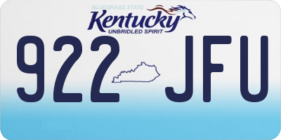 KY license plate 922JFU