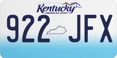 KY license plate 922JFX