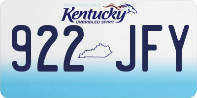 KY license plate 922JFY