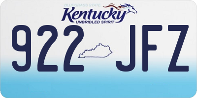 KY license plate 922JFZ