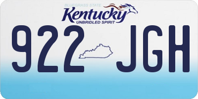 KY license plate 922JGH