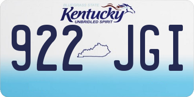 KY license plate 922JGI