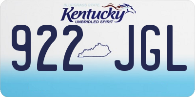 KY license plate 922JGL