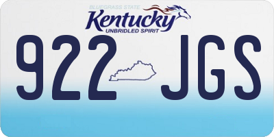 KY license plate 922JGS