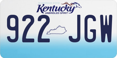 KY license plate 922JGW