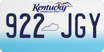KY license plate 922JGY