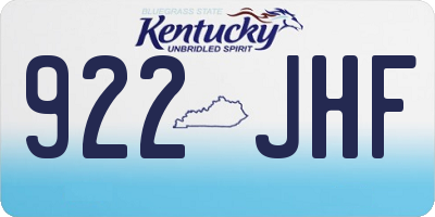 KY license plate 922JHF