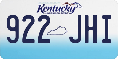 KY license plate 922JHI