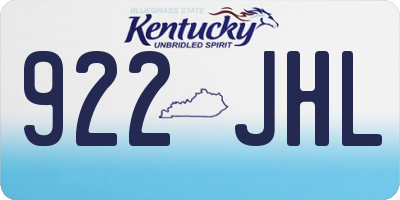 KY license plate 922JHL