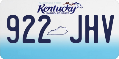 KY license plate 922JHV
