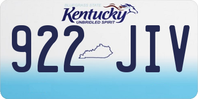 KY license plate 922JIV