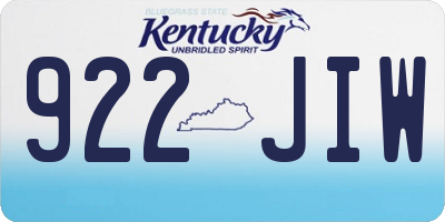 KY license plate 922JIW