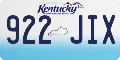 KY license plate 922JIX