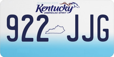 KY license plate 922JJG