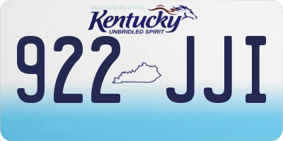KY license plate 922JJI