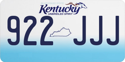 KY license plate 922JJJ