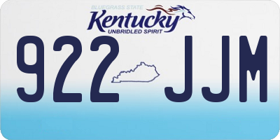 KY license plate 922JJM