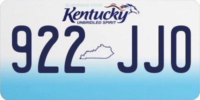KY license plate 922JJO