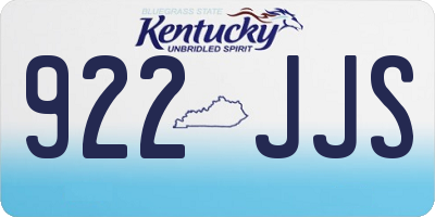KY license plate 922JJS