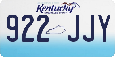 KY license plate 922JJY