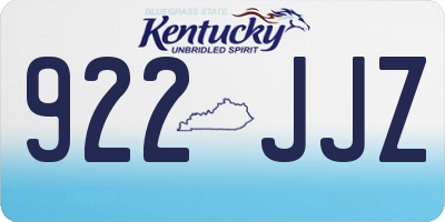 KY license plate 922JJZ