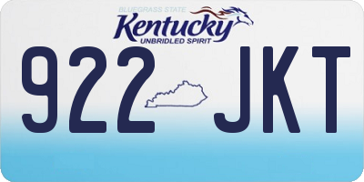 KY license plate 922JKT