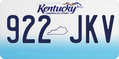 KY license plate 922JKV