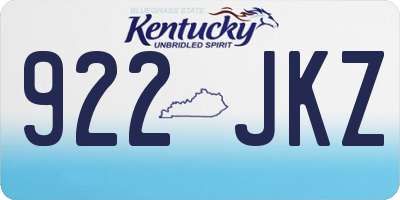 KY license plate 922JKZ