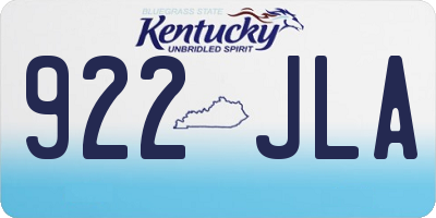 KY license plate 922JLA
