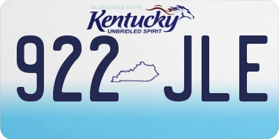 KY license plate 922JLE