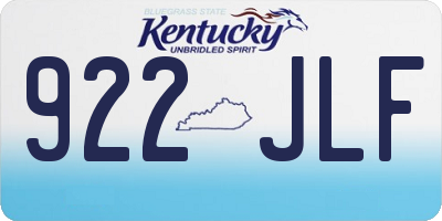 KY license plate 922JLF