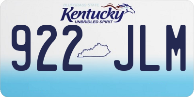 KY license plate 922JLM