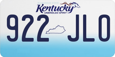 KY license plate 922JLO