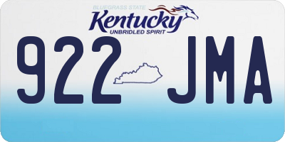 KY license plate 922JMA