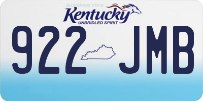 KY license plate 922JMB