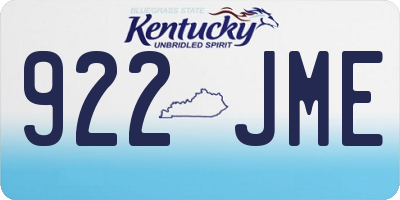 KY license plate 922JME