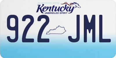 KY license plate 922JML