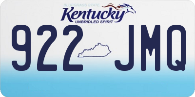 KY license plate 922JMQ