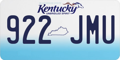 KY license plate 922JMU