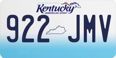 KY license plate 922JMV