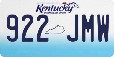 KY license plate 922JMW