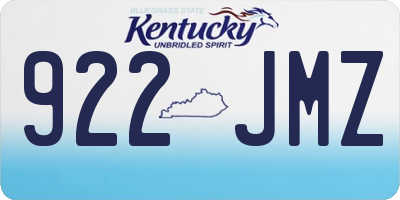 KY license plate 922JMZ