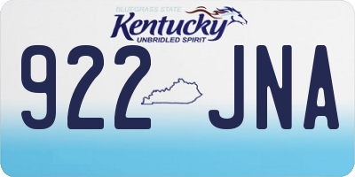 KY license plate 922JNA