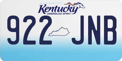 KY license plate 922JNB